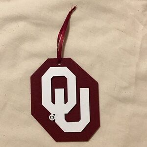 NWOT Red and White OU Ornament